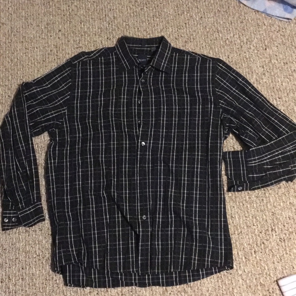 NWOT BLACK DRESS SHIRT Haupt L 41/42  16.5
